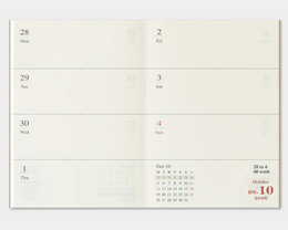TRAVELER'S Notebook Passport Size Refill - 2026 Weekly (July to December)