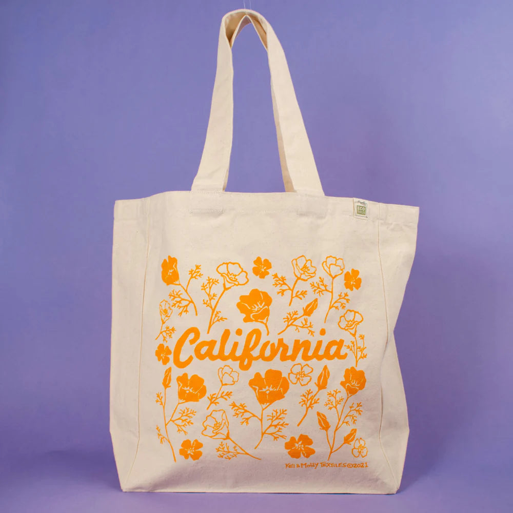 Kei & Molly Tote- California Poppies