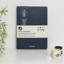 VENT for change Reclaimed Wool A5 Lined Notebook - Blue