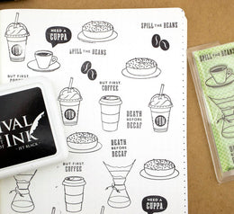 "Java Junkie" - 3"x4" Clear Stamp Set (10 stamp designs)