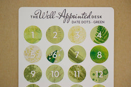 Date Dots Sticker Sheet (24-017): Blue
