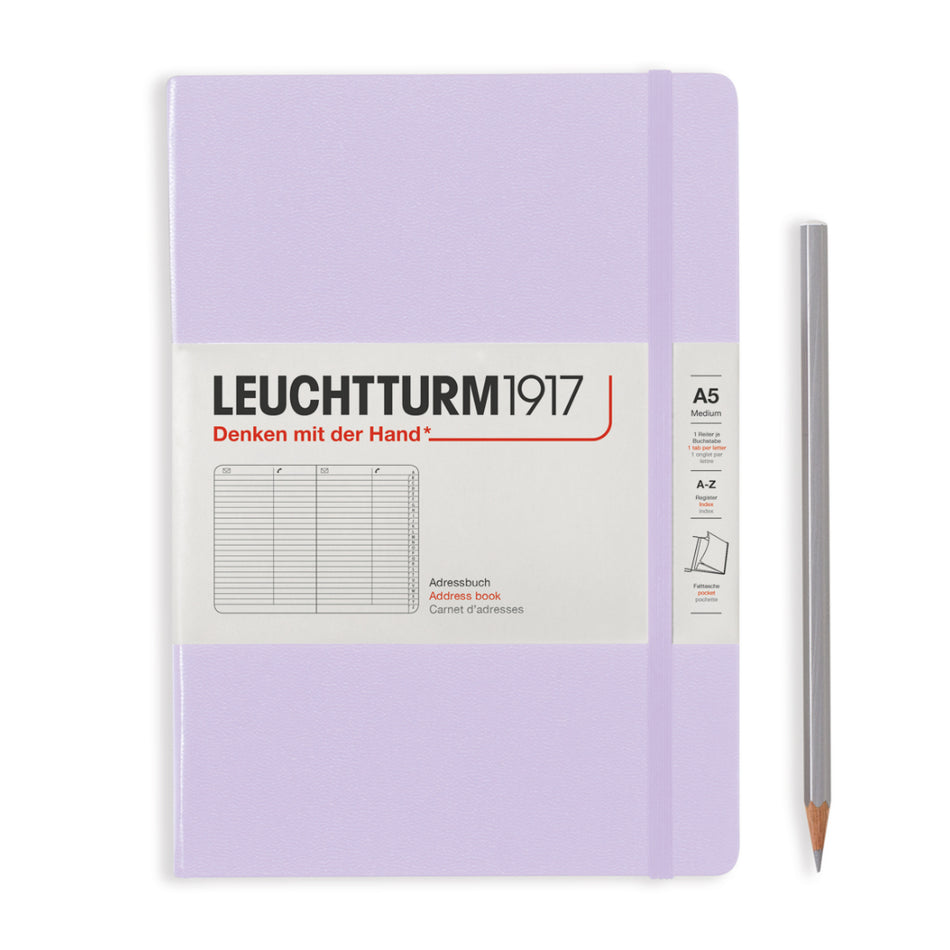 Leuchtturm1917 A5 Medium Hardcover Address Book - Lilac