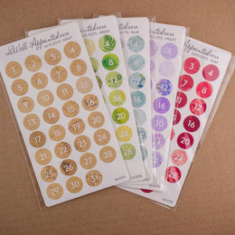 Date Dots Sticker Sheet (24-017): Red