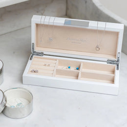 Addison Ross - White Lacquer Jewelry Box With Silver
