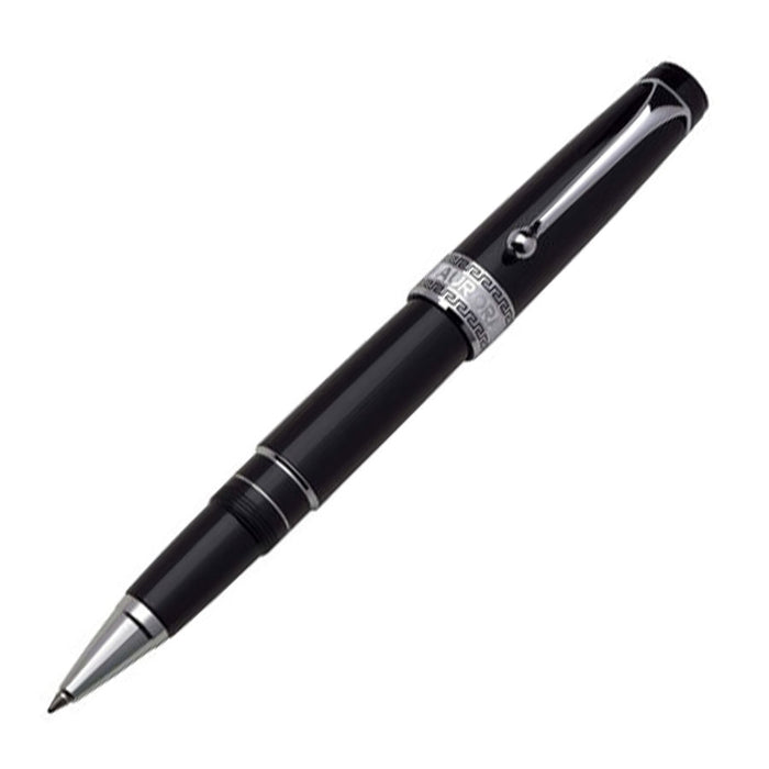 Aurora Optima Resin Rollerball - Black with Chrome Trim