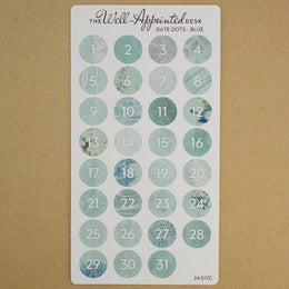 Date Dots Sticker Sheet (24-017): Green