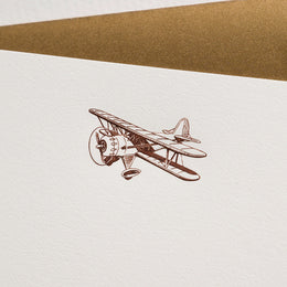 Crane Biplane Card