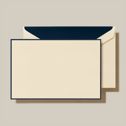 Crane Navy Bordered Ecru Correspondence Card