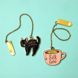 Black Cat Enamel Bookmark