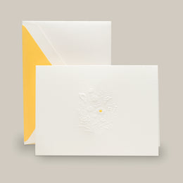 Crane Blind Embossed Flowers Note