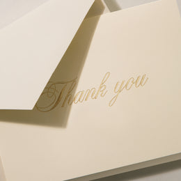 Crane Gold Script Thank You Note