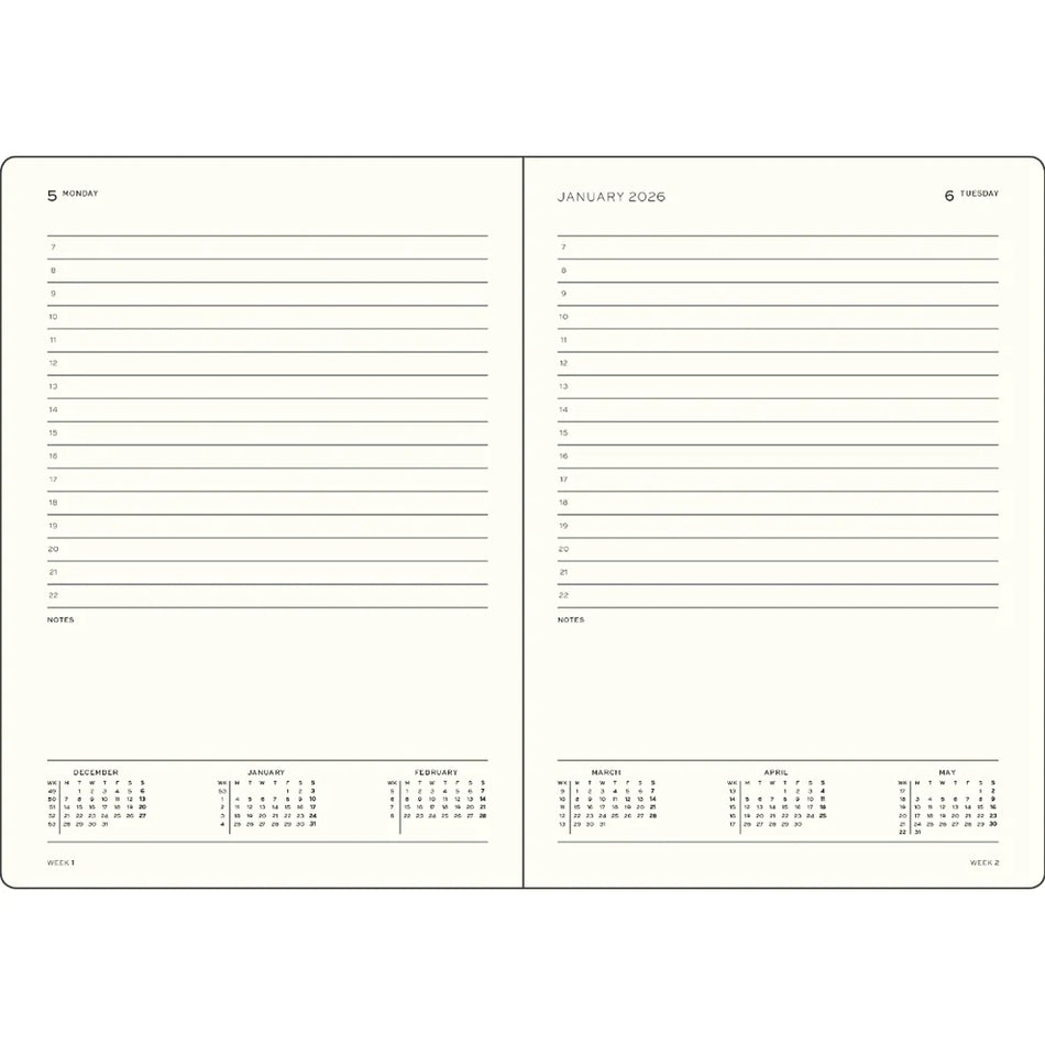 Leuchtturm1917 2027 A5 Daily Planner - Black
