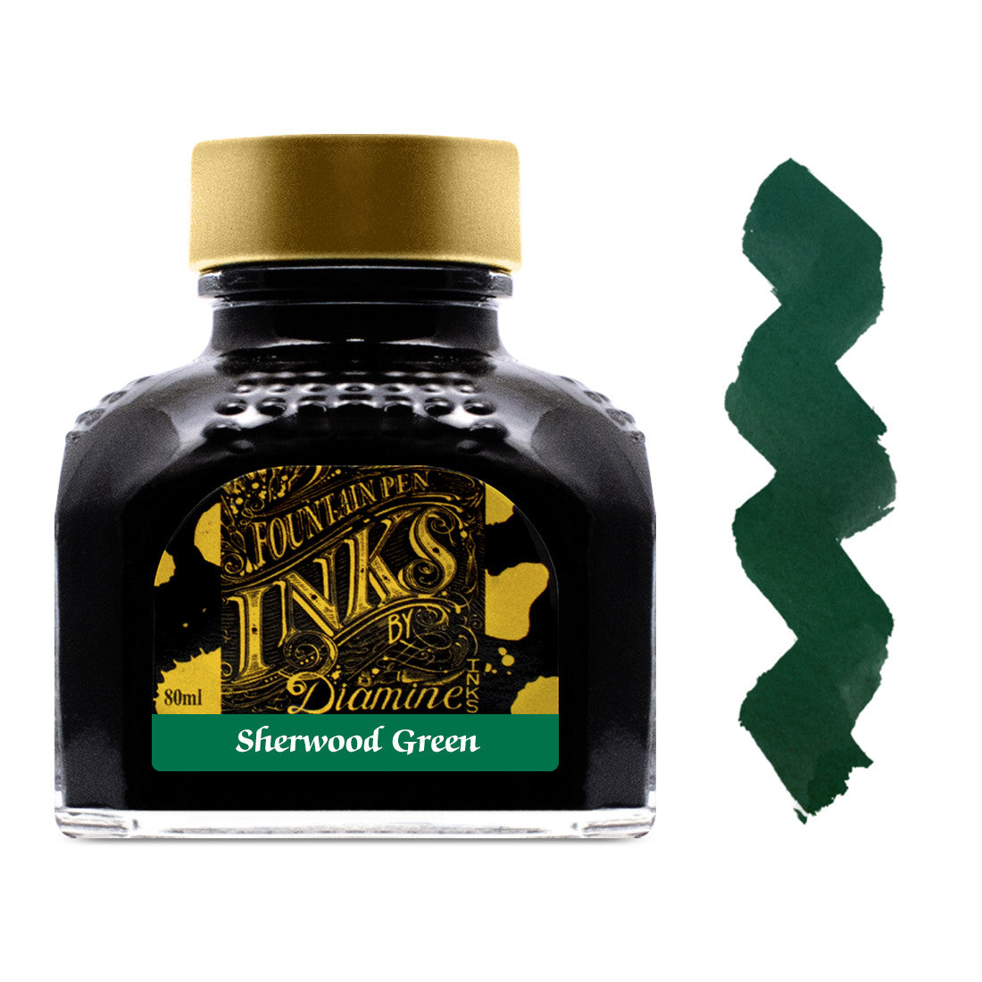 Diamine Bottled Fountain Pen Ink (80ml) Sherwood Green