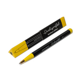 LEUCHTTURM1917 Drehgriffel No.1 Ballpoint Twist Pen, Royal Blue Ink (M), Aluminium Barrel in Bauhaus, Black, Lemon Yellow