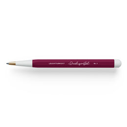 LEUCHTTURM1917 Drehgriffel No.1 Ballpoint Twist Pen, Royal Blue Ink (M), Aluminium Barrel - Port Red