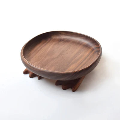 Senser Woodcraft Round Bigfoot Storage Tray - Black Walnut