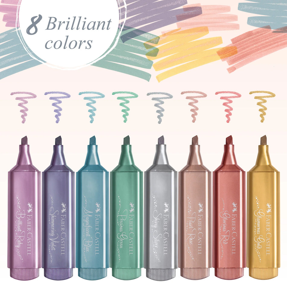 Faber-Castell Metallic Highlighters - Box of 8