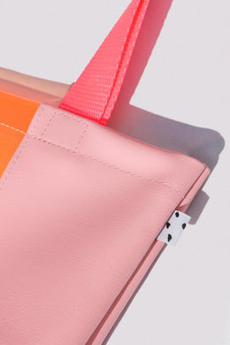 Kate Corn Pink & Orange Strip Tote Bag