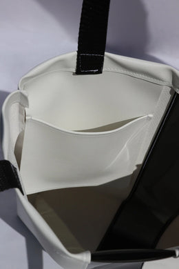Kate Corn White & Black Stripe Tote Bag