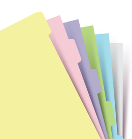 Filofax A5 Blank Index Pastel