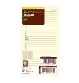 Filofax Personal Cotton Cream Contacts Refill