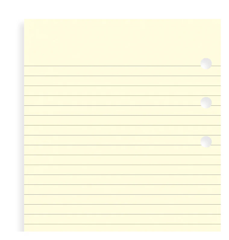 Filofax Cotton Cream Ruled Notepaper Refill - Personal