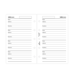 Filofax Mini Name, Address And Telephone Number Refill