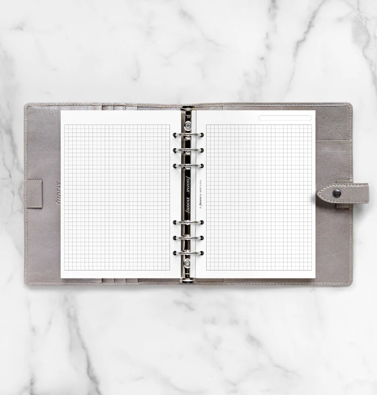 Filofax A5 White Quadrille Notepaper Refill