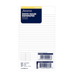 Filofax Personal White Ruled Notepaper Value Pack