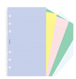 Filofax Personal Assorted Colored Notepaper, Plain And Ruled Value Pack Refill