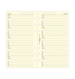 Filofax Personal Cotton Cream Contacts Refill