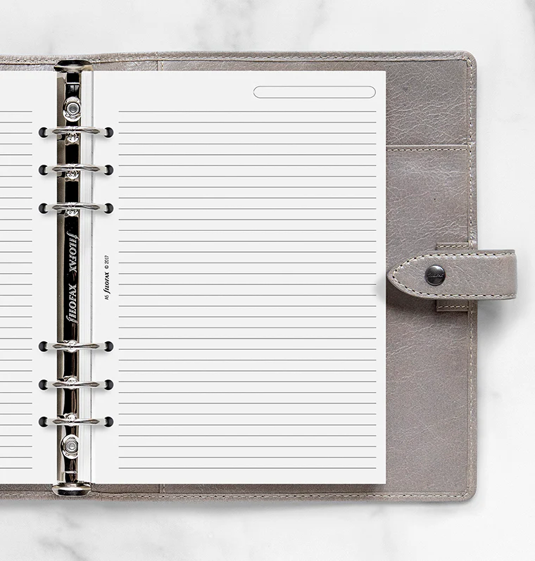 Filofax A5 White Ruled Notepaper Refill (25 Sheets)
