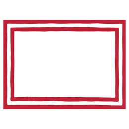 Caspari Border Stripe Self-Adhesive Labels - Red