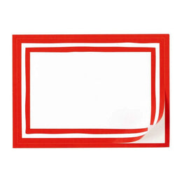 Caspari Border Stripe Self-Adhesive Labels - Red