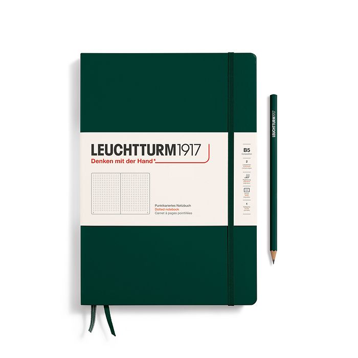 LEUCHTTURM1917 Notebook Hardcover Composition (B5), Dotted, 219 pages - Forest Green