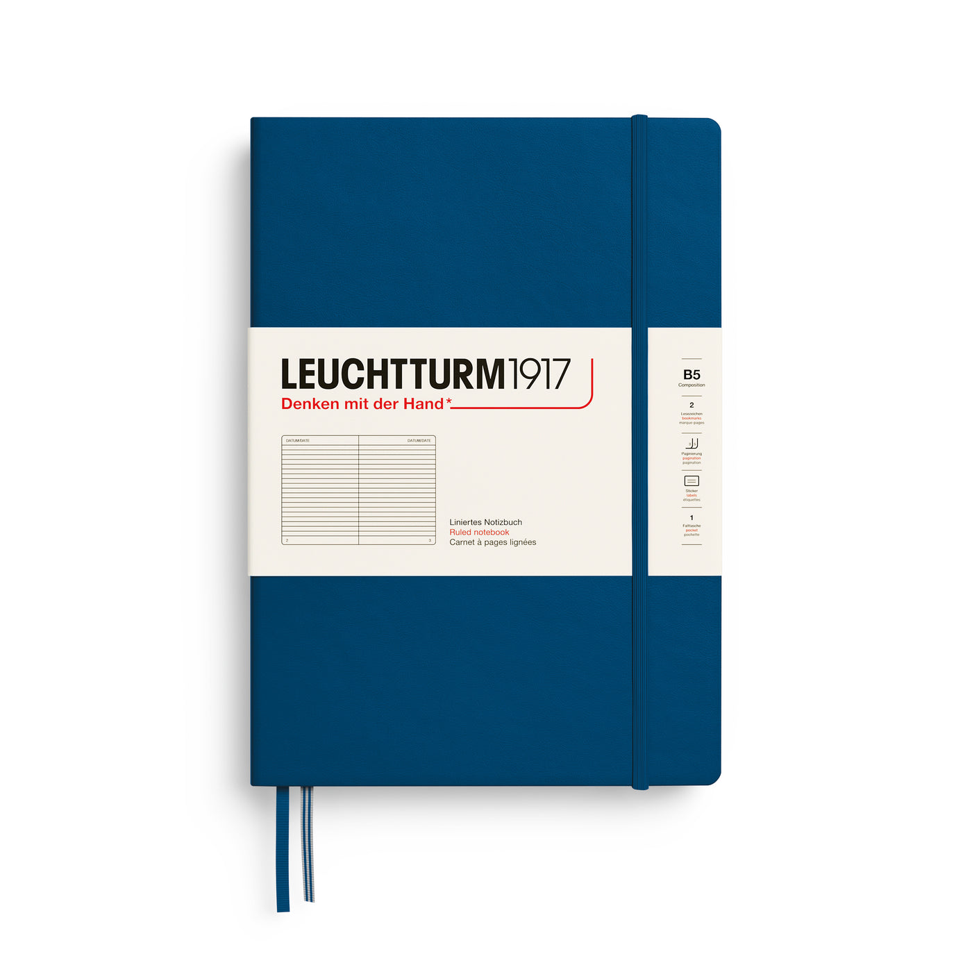LEUCHTTURM1917 Notebook Composition (B5), HC, 219 pages, Ruled - Indigo
