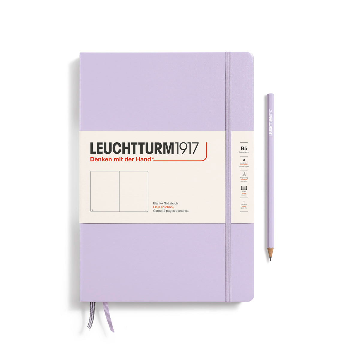 LEUCHTTURM1917 Notebook Composition (B5), hardcover, 219 numbered pages, Plain - Lilac Purple