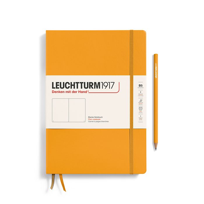 LEUCHTTURM1917 Notebook Hardcover composition (B5), 219 Numbered pages, Plain - Rising Sun