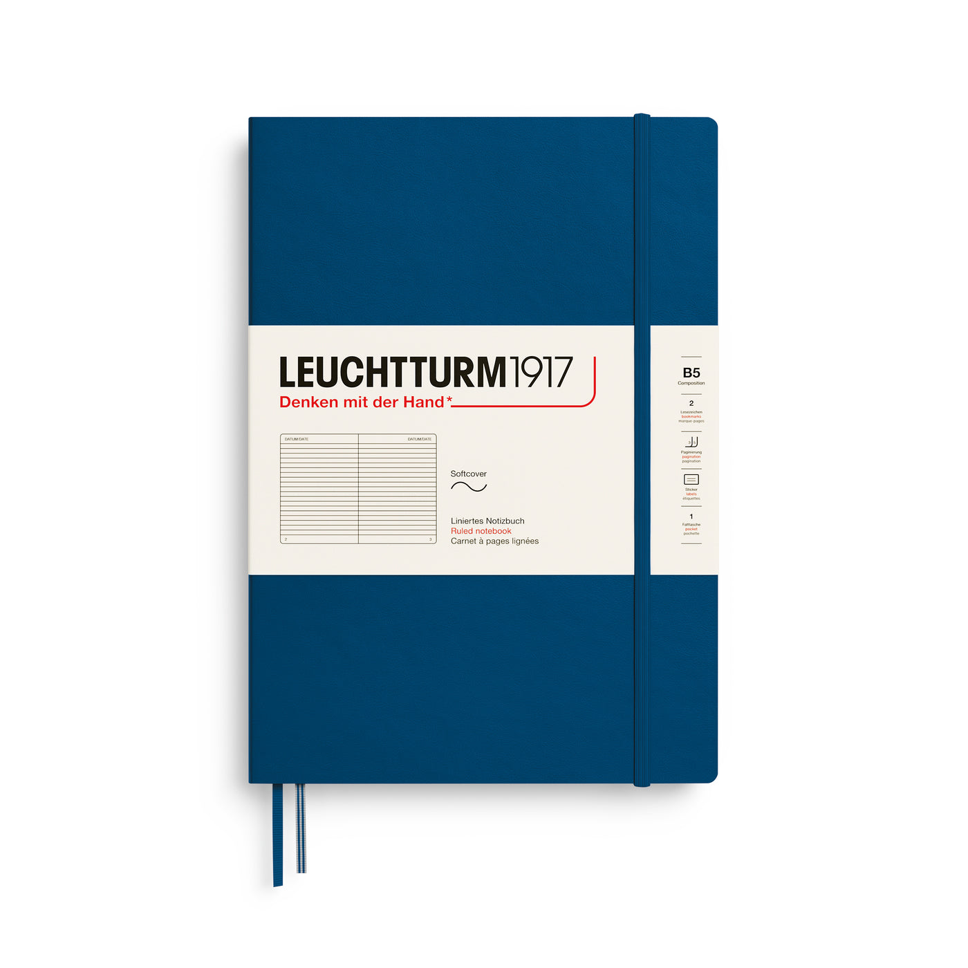 LEUCHTTURM1917 Notebook Composition (B5), SC, 123 pages, Ruled - Indigo