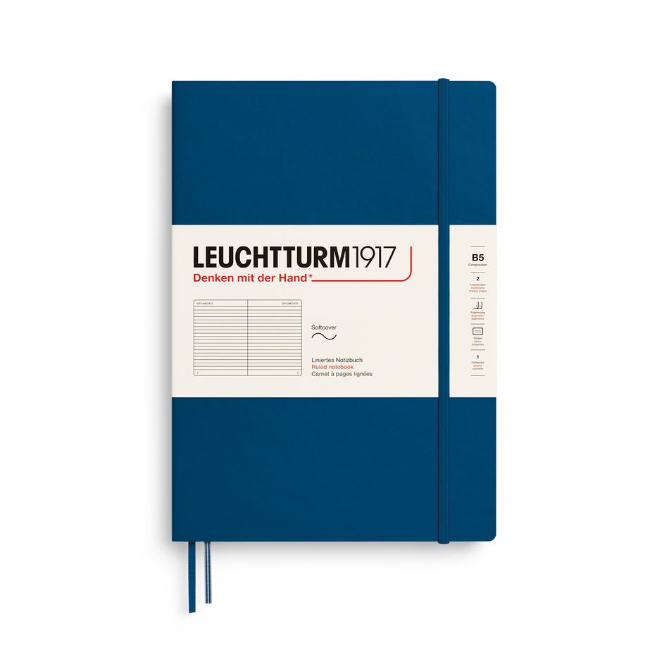 LEUCHTTURM1917 Notebook Composition (B5), SC, 123 pages, Ruled - Indigo