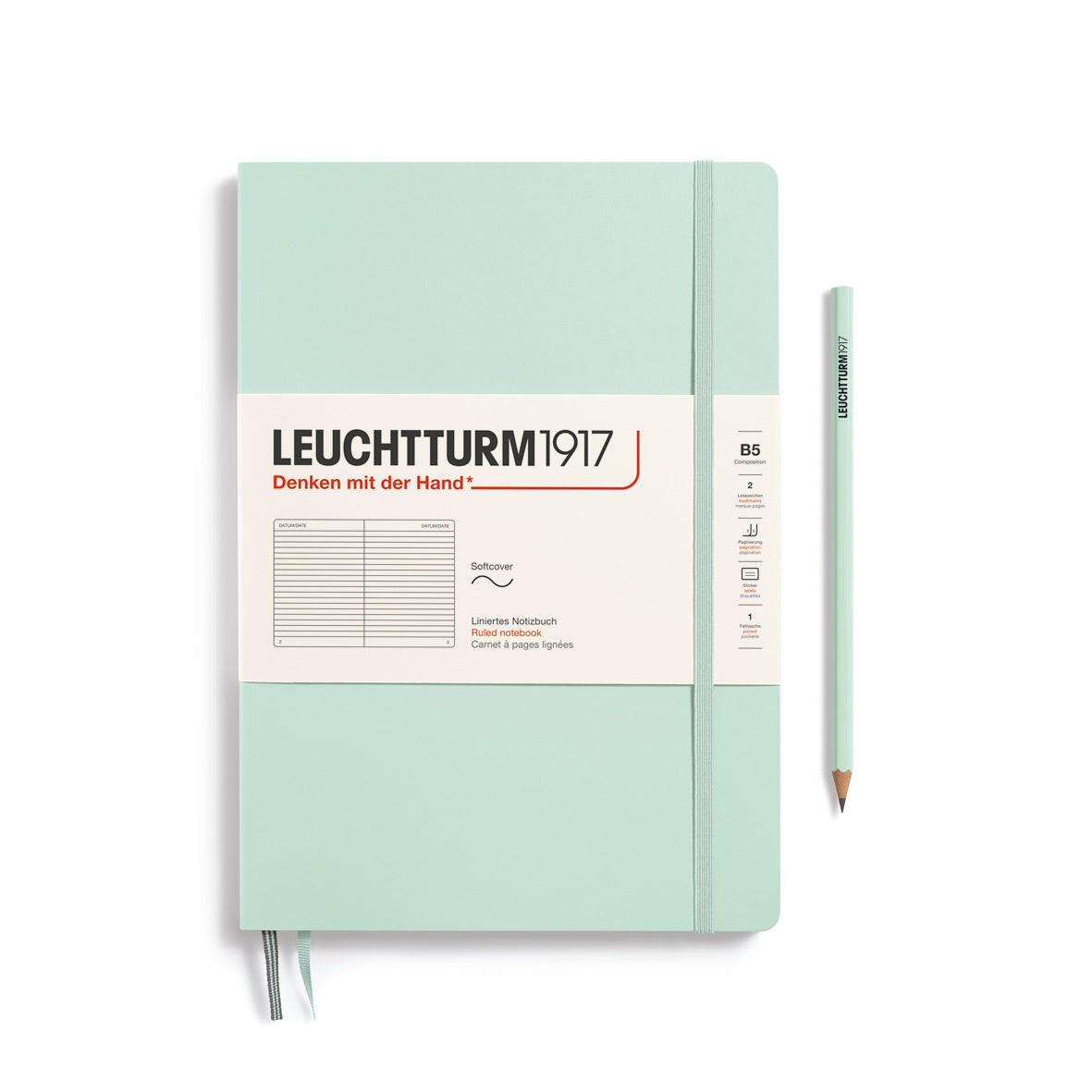 LEUCHTTURM1917 Notebook Composition (B5), Softcover, 123 p., ruled - Mint Green
