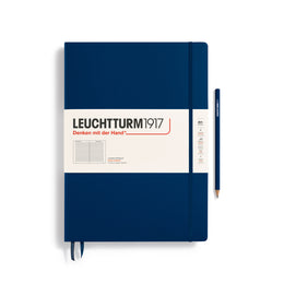 LEUCHTTURM1917 Notebook Master (A4+) Hardcover, 235 Numbered Pages, Ruled - Navy Blue