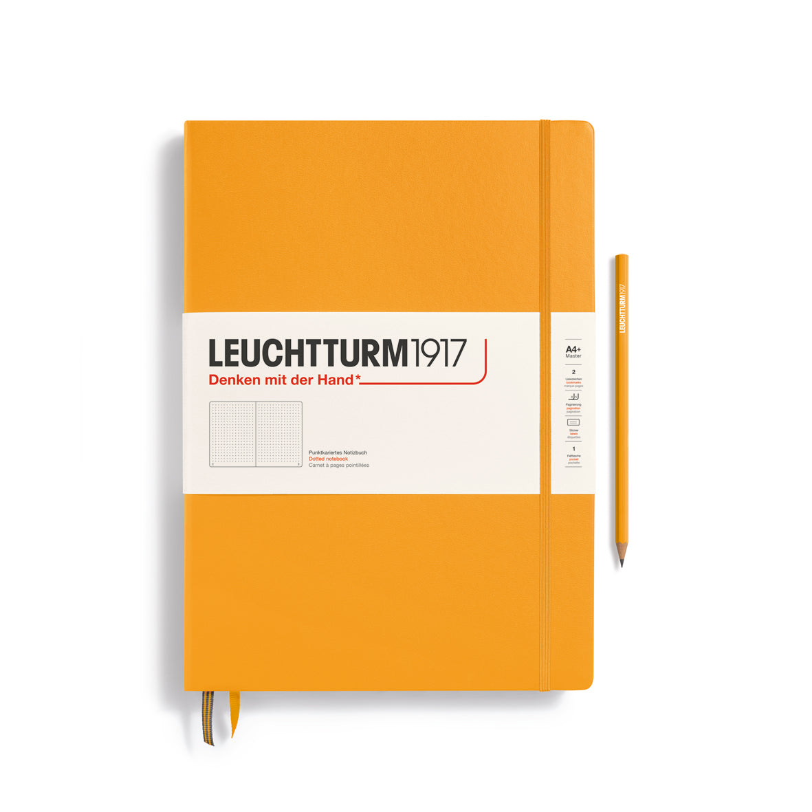 LEUCHTTURM1917 Notebook Hardcover Master Slim (A4+), 123 pages, Dotted - Rising Sun Yellow