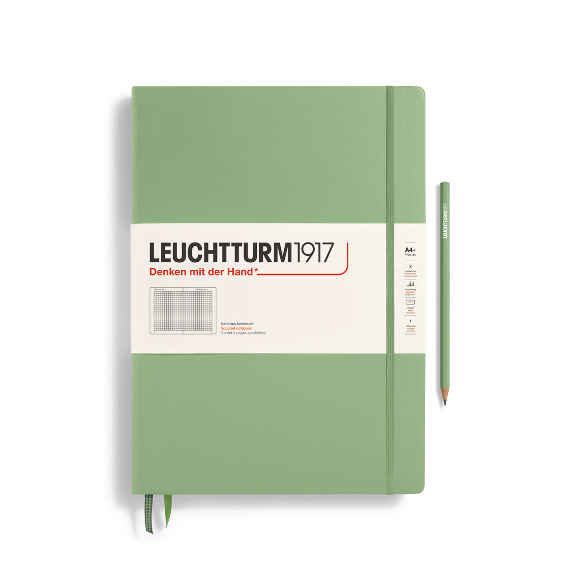 LEUCHTTURM1917  Notebook Hardcover Master Classic (A4+), Square, 235 pages - Sage Green