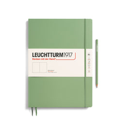 LEUCHTTURM1917 Notebook Hardcover Master Slim (A4+), 123 pages, Plain - Sage Green