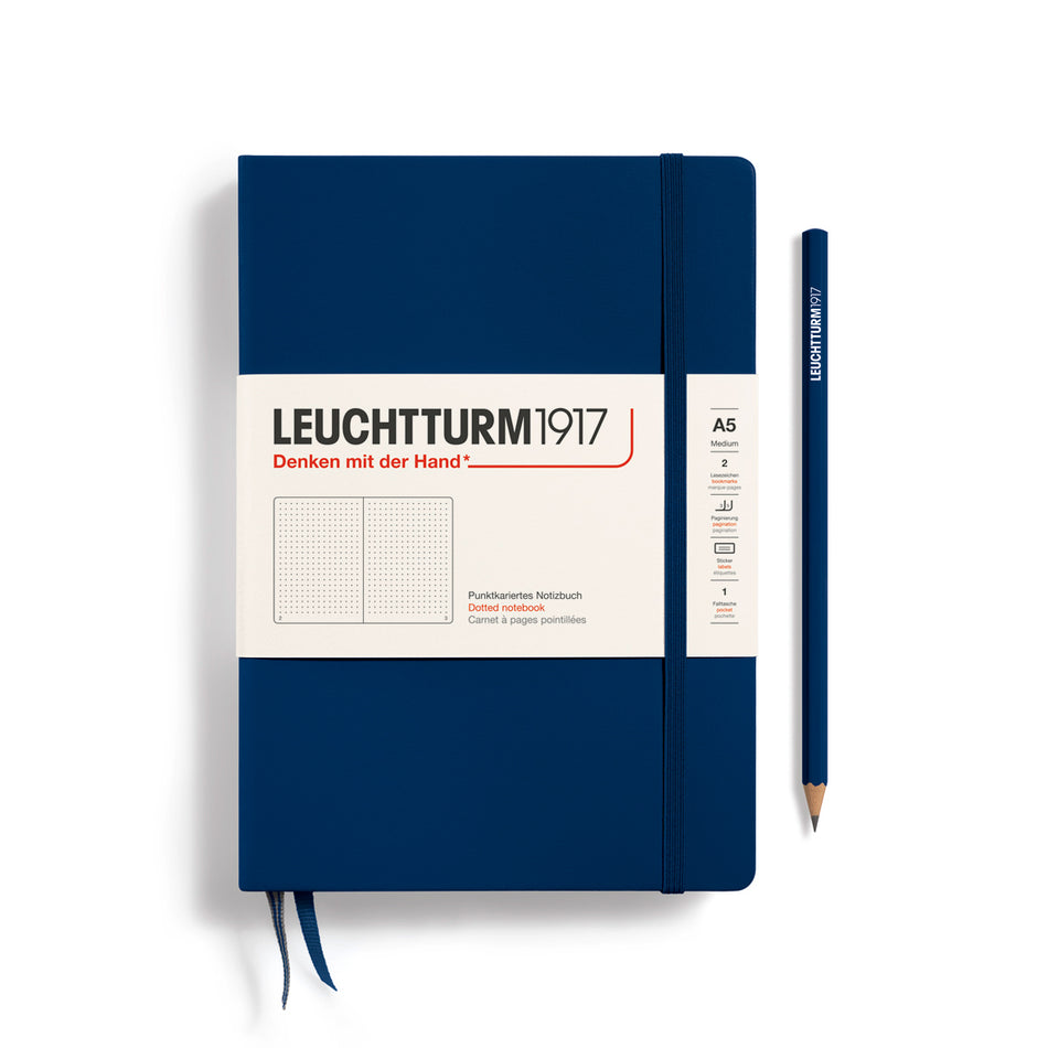 LEUCHTTURM1917 HC Notebook, Medium (A5), 251 p., Dotted - Navy Blue