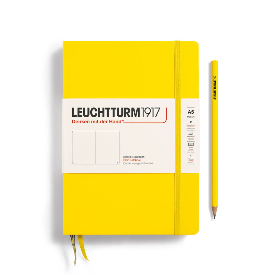 LEUCHTTURM1917 HC Notebook, Medium (A5), 251 p., Plain - Lemon