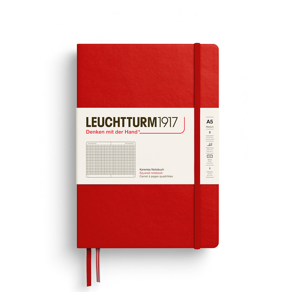 LEUCHTTURM1917 Notebook HC Medium (A5), 251 p, Squared - Cherry