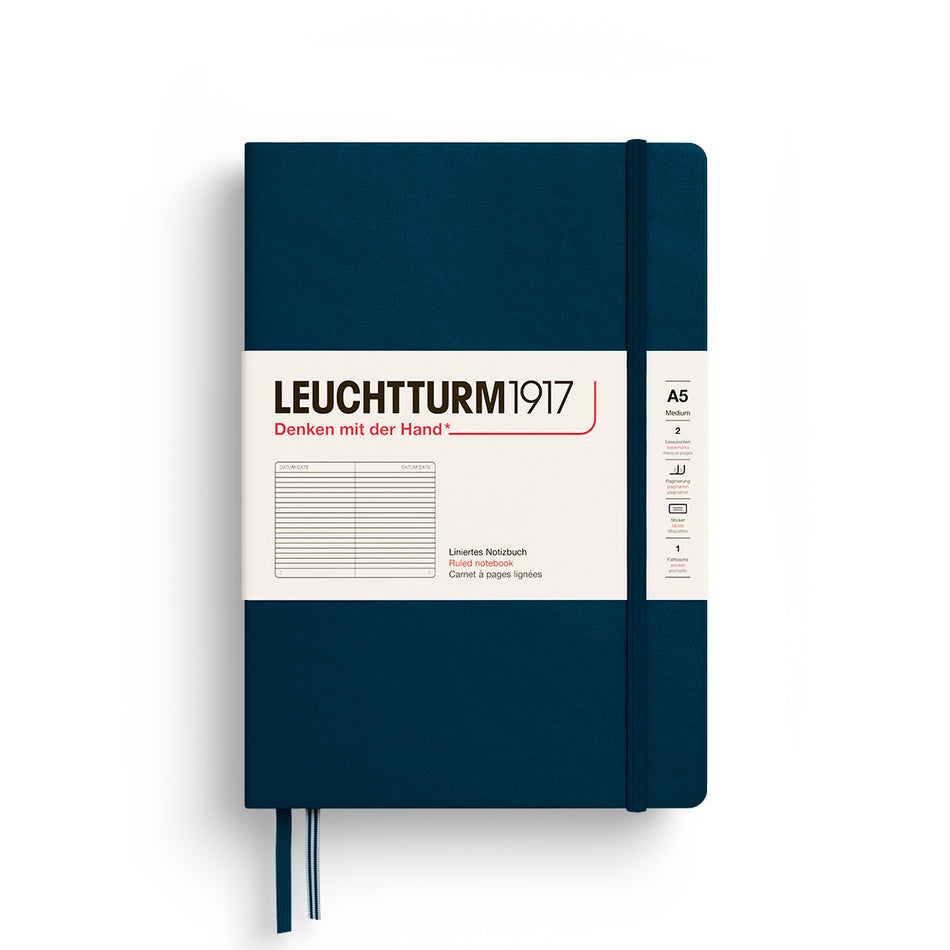 LEUCHTTURM1917 HC Notebook, Medium (A5), 251 p., Ruled - Deep Sea
