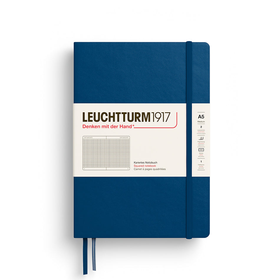 LEUCHTTURM1917 Notebook HC Medium (A5), 251 p, Squared - Indigo